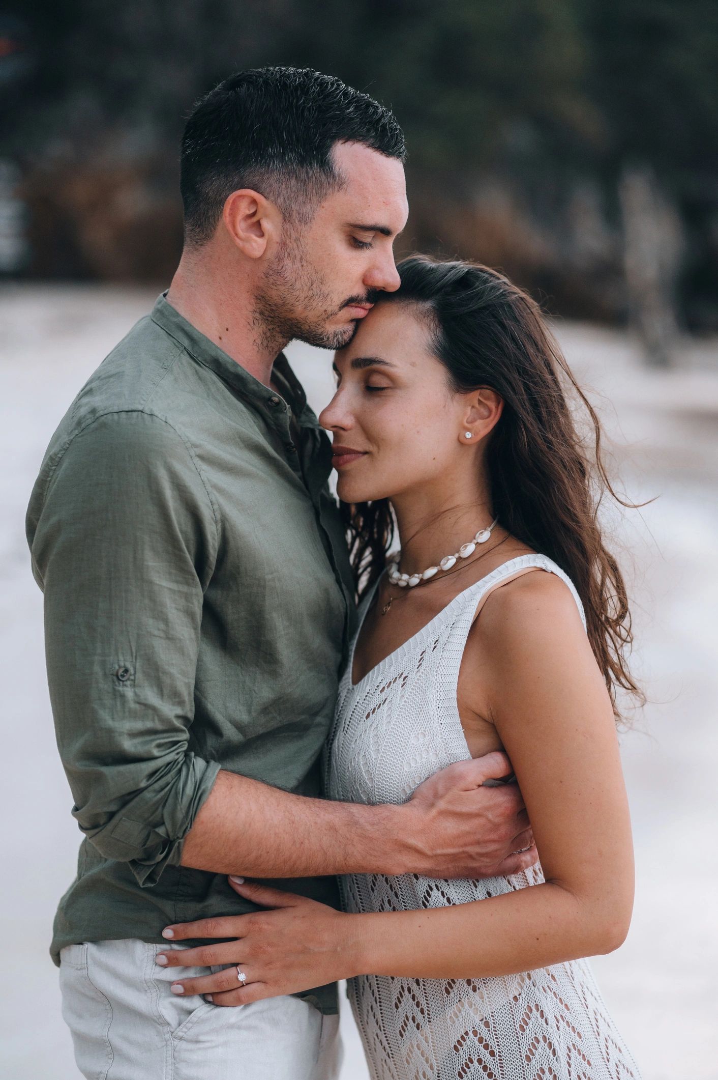 Intimate portrait of a couple in love
