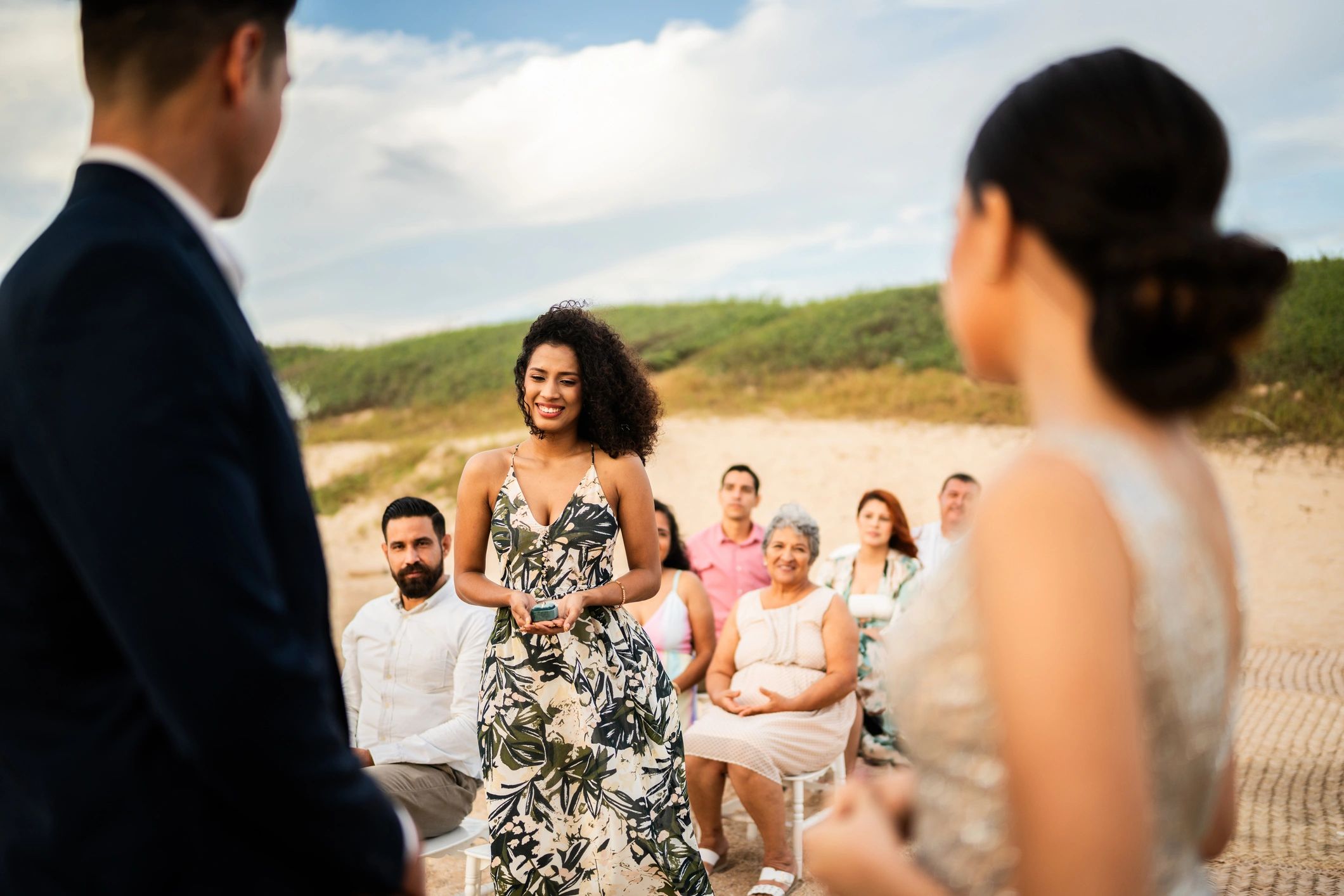 Wedding ceremony moment captured in a cinematic style